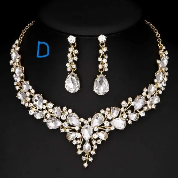 New Molie Bridal Austrian Crystal Necklace and Earrings Jewelry Set Gift… - Picture 2 of 10